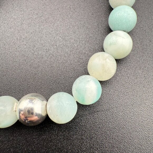 Amazonite‎ Gemstone Bracelet With Sterling Silver Bead - Picture 5 of 8